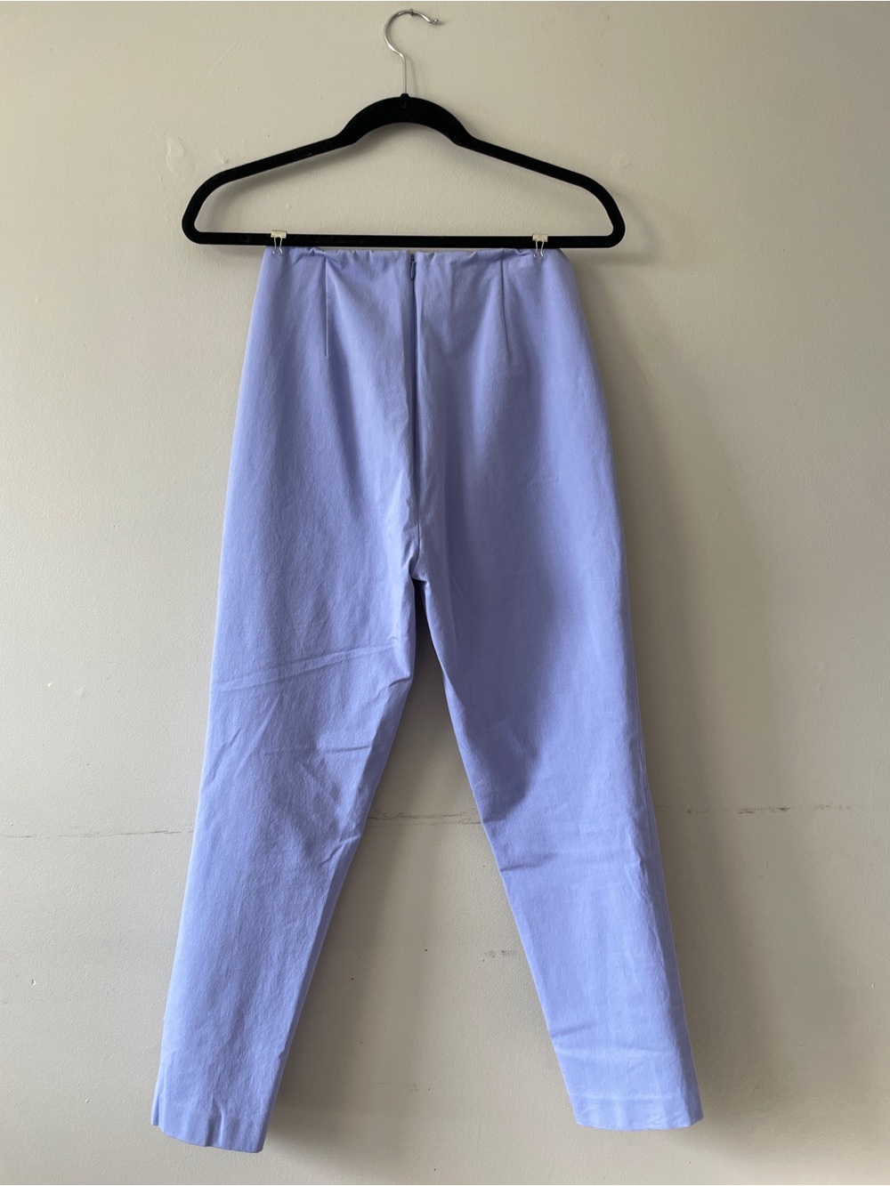 Coastal High Waisted Ankle Trousers Size 4 Quiet Luxury Pastel Purple Blue - Picture 6 of 7